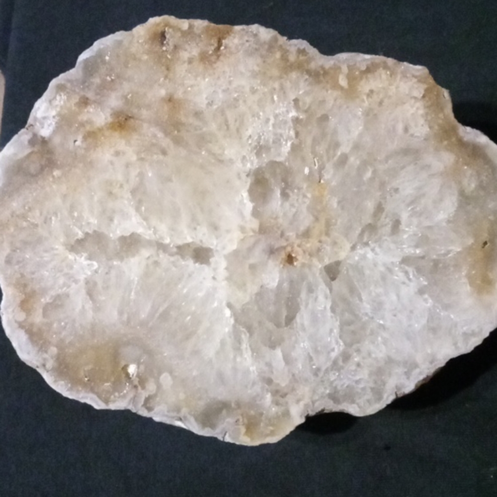 Beautiful sliced geode quartz polished